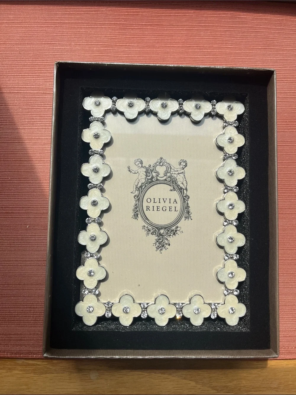Olivia Riegel White Floral Crystal Accent Picture Frame